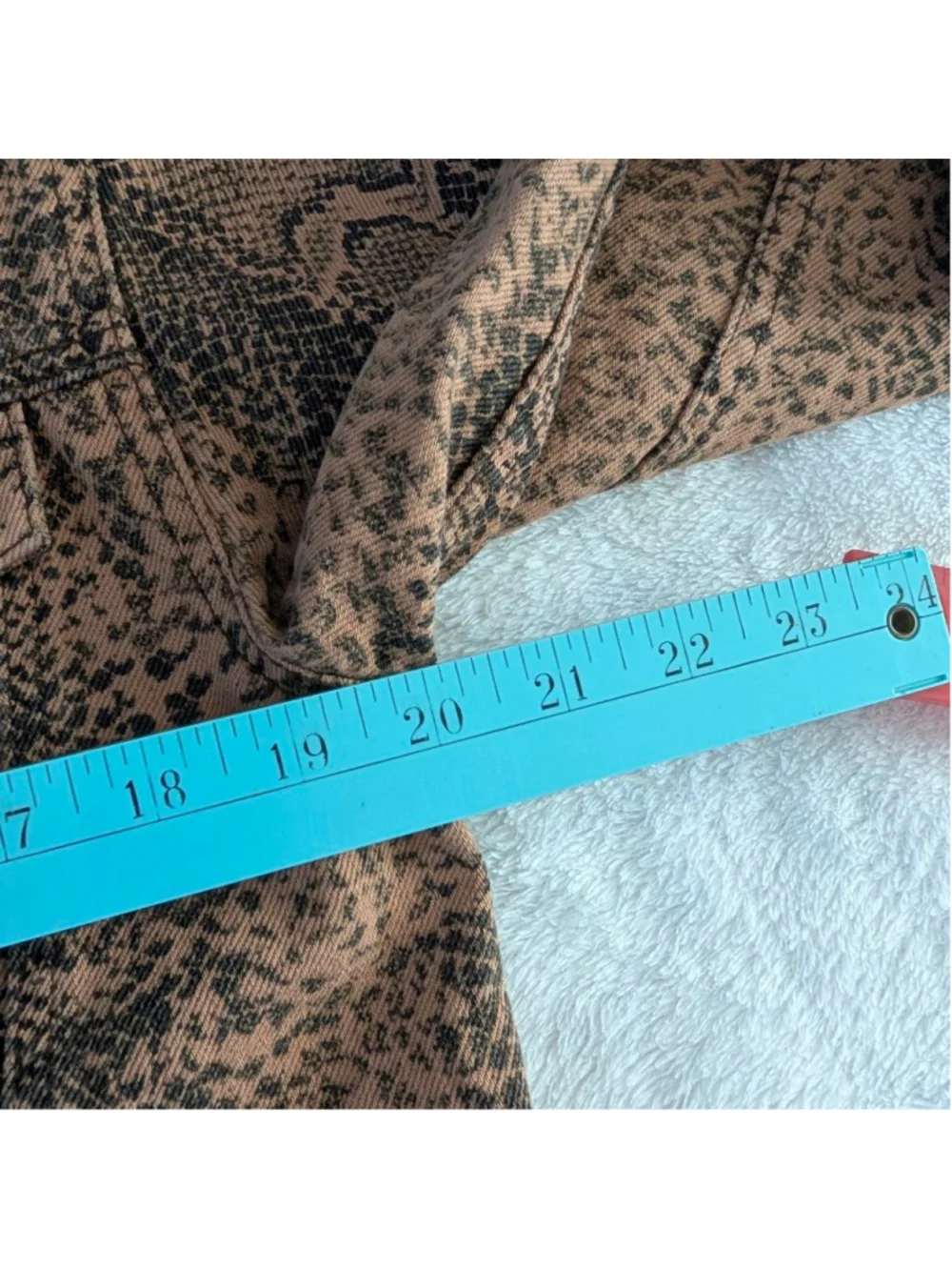 Free People Brown & Black Snake Print Jean Jacket - Small - Picture 9 of 11